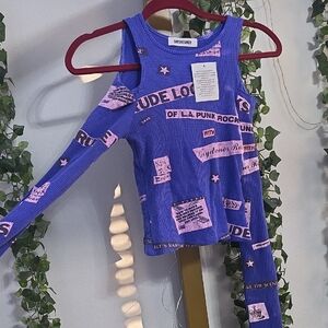 Daydreamer Purple and Pink Graphic Long Sleeve Top